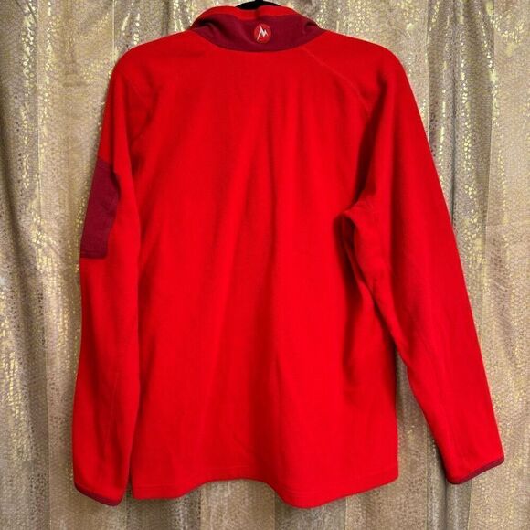 Vintage 2000's Marmot Polartec Red Fleece Pullover Quarter Zip Med - Picture 2 of 8